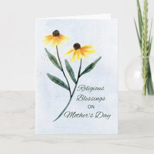 Religious Blessings on Mothers Day Two Cone Flower Card
