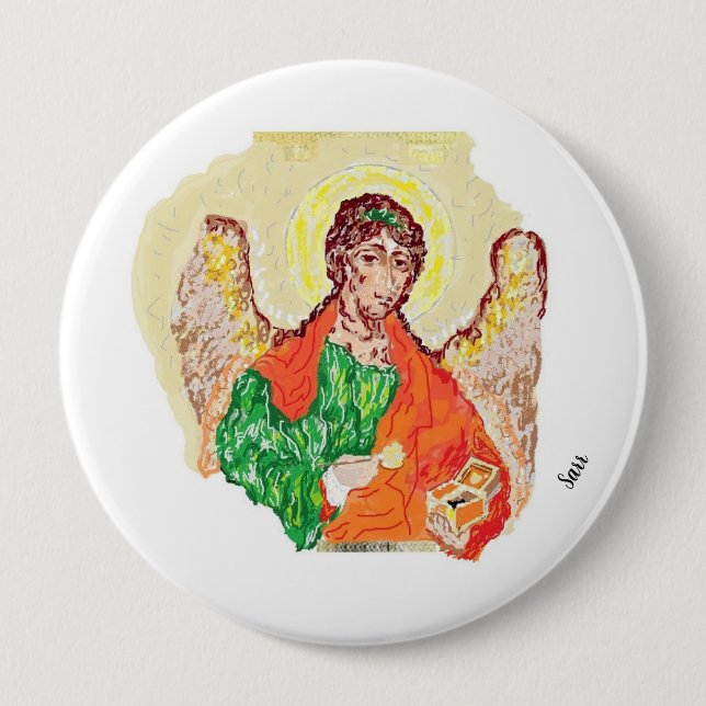 Religious Buttons : Archangel Raphael (Front)