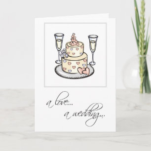 Religious Cake Glasses Wedding Congratulation Card