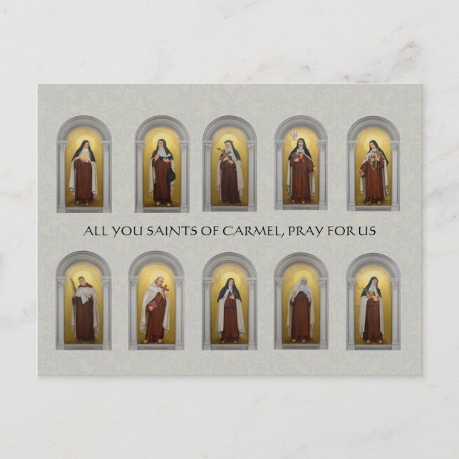 Religious Carmelite Saints Paintings Nun Priest Postcard (Front)