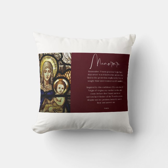 Religious Catholic Blessed Virgin Mary Pillow (Front)