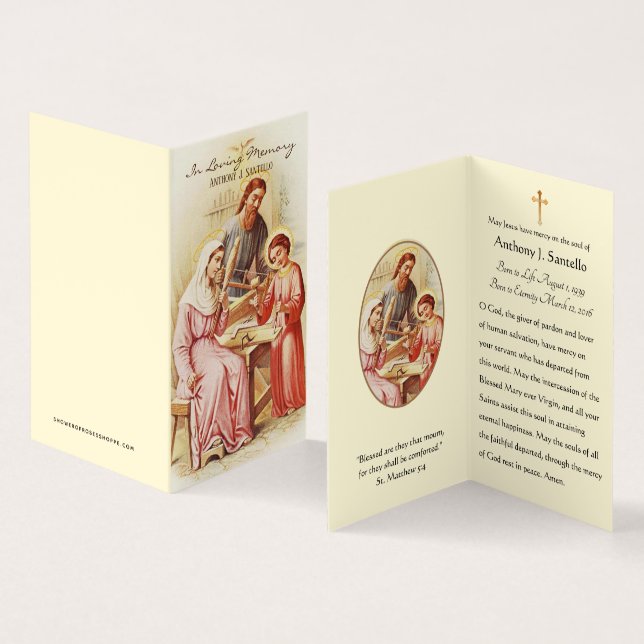 Religious Catholic Funeral Memorial Holy Cards (Inside and Outside)
