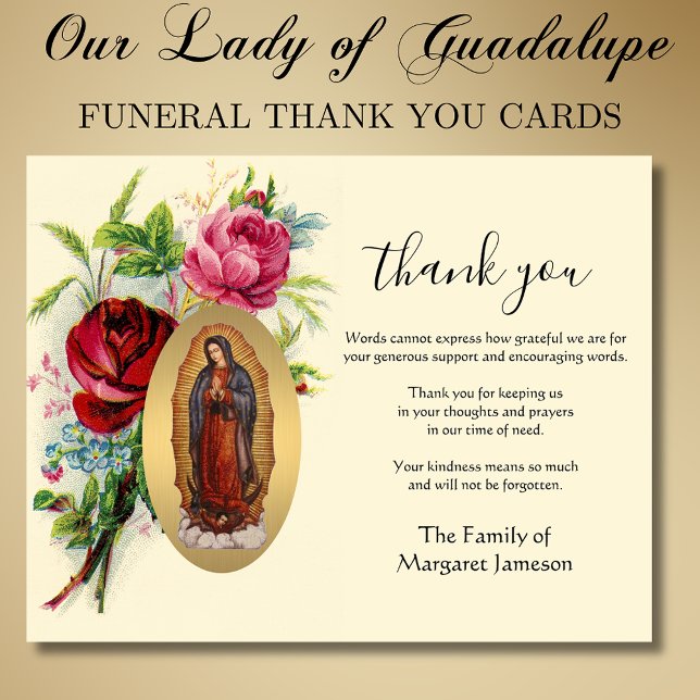 Religious Catholic Guadalupe Condolence Thank You Card (Creator Uploaded)