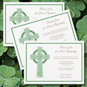 Religious Catholic Irish Celtic Cross Condolence Thank You Card