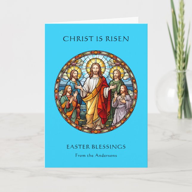 Religious Catholic Jesus Resurrection Easter  Holiday Card (Front)
