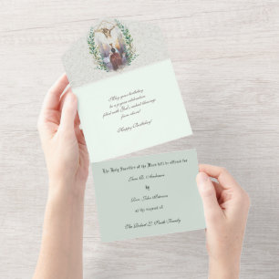 Religious Catholic Mass Offering Virgin Mary All All In One Invitation