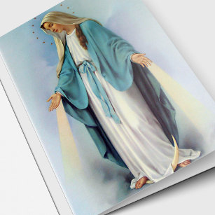 Religious Catholic Radiant Mary Sympathy Funeral Card