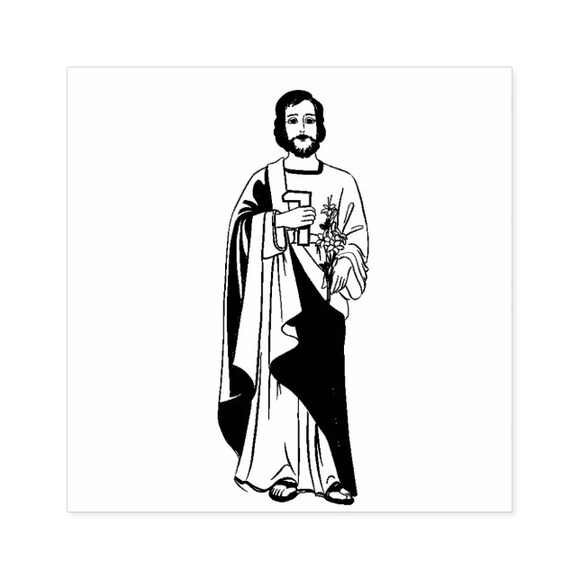 Religious Catholic Saint Joseph the Worker Rubber Stamp (Imprint)