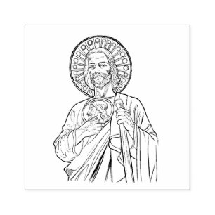 Religious Catholic St. Jude Cousin of Jesus Rubber Stamp