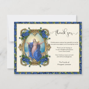 Religious Catholic Virgin Mary Condolence Thank Yo You Card
