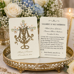 Religious Catholic Wedding Favour Holy Card