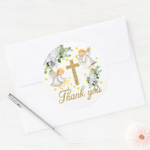 Religious Celebrations Gender Neutral Thank you Classic Round Sticker