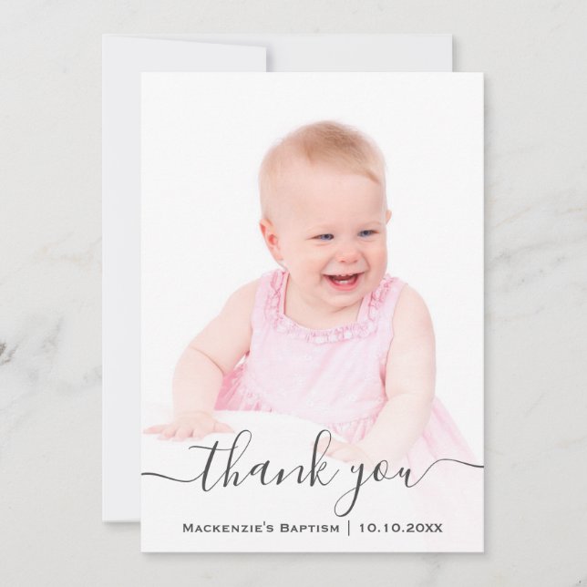 Religious Christening Baptism Communion Christian Thank You Card (Front)