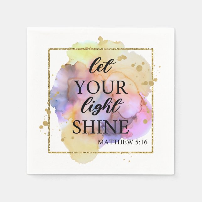 Religious Christian Bible Quote modern colourful  Napkin (Front)