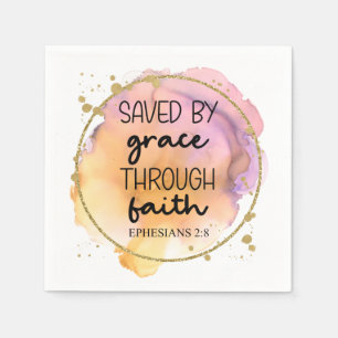 Religious Christian Bible Quote modern colourful   Napkin