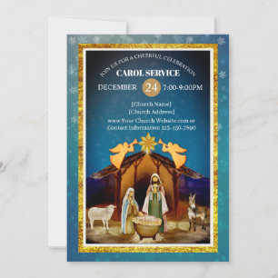 Religious Christian Church Christmas Carol Service Holiday Card