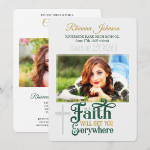 Religious Christian Graduation Class of 2022 Photo Invitation