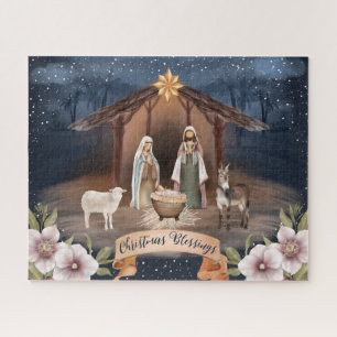 Religious Christian Holy Night Christmas Holiday Jigsaw Puzzle