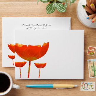 Religious Christian Red Poppy Wedding Envelopes
