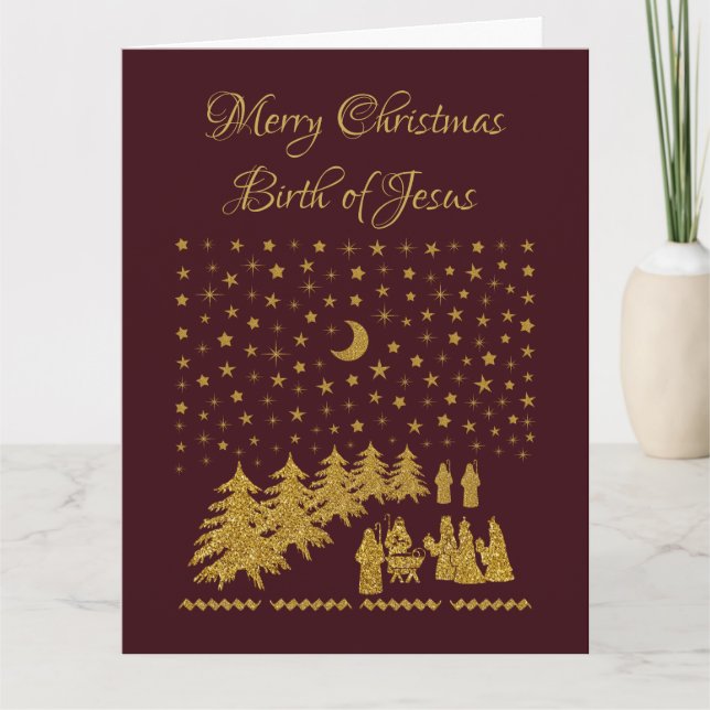 Religious Christmas, Birth of Jesus Card (Front)