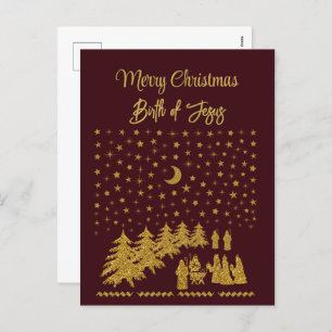 Religious Christmas, Birth of Jesus Holiday Postcard