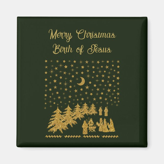 Religious Christmas, Birth of Jesus Magnet (Front)