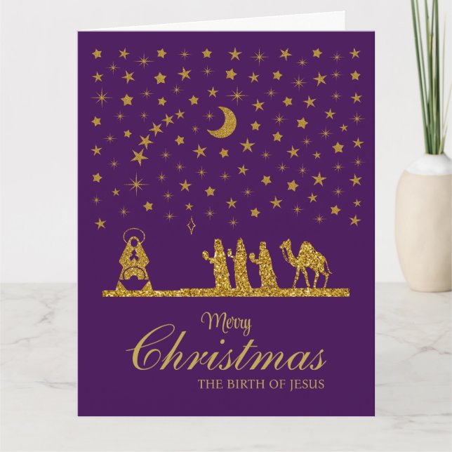 Religious Christmas, Birth of Jesus, Three King's Card (Front)