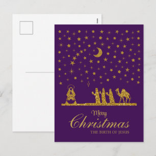 Religious Christmas, Birth of Jesus, Three King's Holiday Postcard