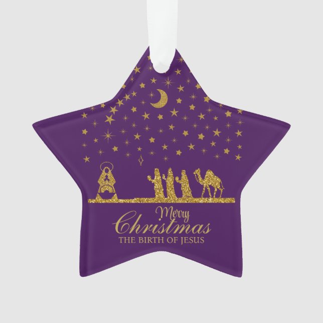 Religious Christmas, Birth of Jesus, Three King's Ornament (Front)