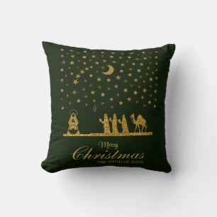 Religious Christmas, Birth of Jesus, Three King's Throw Pillow