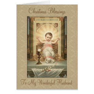 Religious Christmas Blessing Husband Baby Jesus