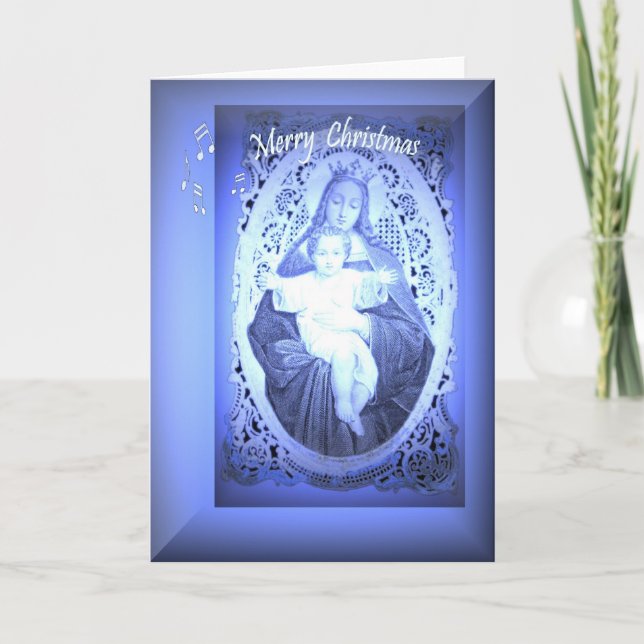 Religious Christmas Card with musical notes (Front)