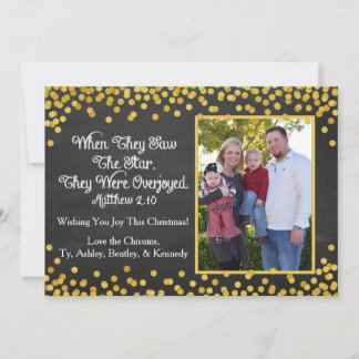 Religious Christmas Card with One Family Photo