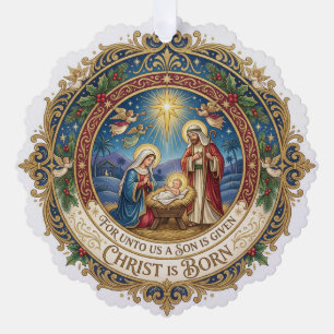 Religious Christmas Christian Holy Family Ornament Card