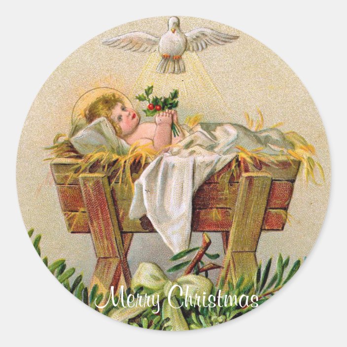 Religious Christmas customized gift Sticker | Zazzle.ca