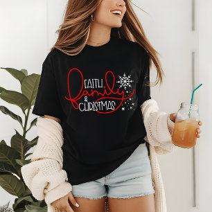 Religious Christmas Faith Family Quote Tri-Blend Shirt