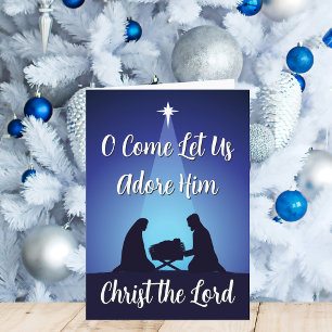 Religious Christmas Nativity Scene Christ the Lord Holiday Card