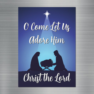 Religious Christmas Nativity Scene Magnet Card