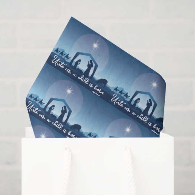 Religious Christmas Nativity Scene Pattern Tissue Paper (Gift Bag)