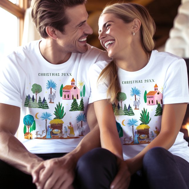 Religious Christmas Nativity Scene T-Shirt (Religious Christmas Nativity Scene T-Shirt)