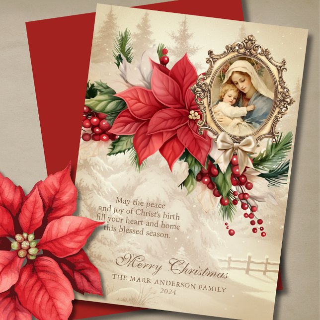 Religious Christmas Poinsettia Mary & Jesus (Creator Uploaded)