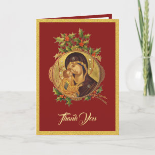 Religious Christmas Thank You Jesus Mary Scripture Holiday Card