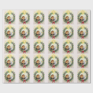 Religious Christmas The Lion and the Lamb and Star Wrapping Paper