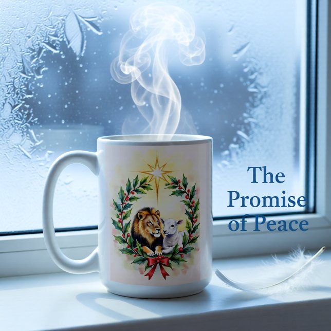 Religious Christmas The Lion and the Lamb with Sta Coffee Mug (Creator Uploaded)