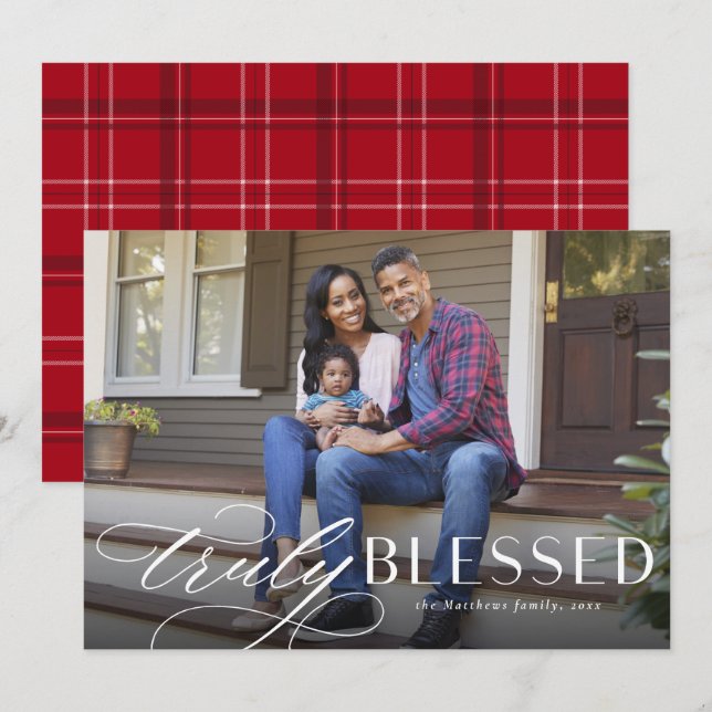 Religious Christmas truly blessed holiday card (Front/Back)