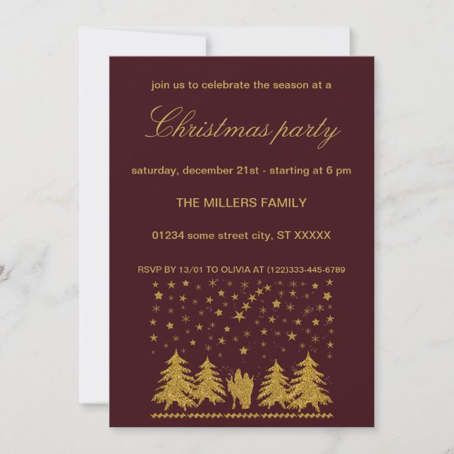 Religious Christmas Virgin Mary, St. Joseph, Jesus Invitation (Front)