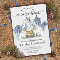 Religious Christmas with baby Jesus, Mary & Joseph