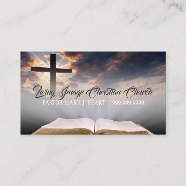 Religious Church Christianity Religion Pastor Business Card (Front)