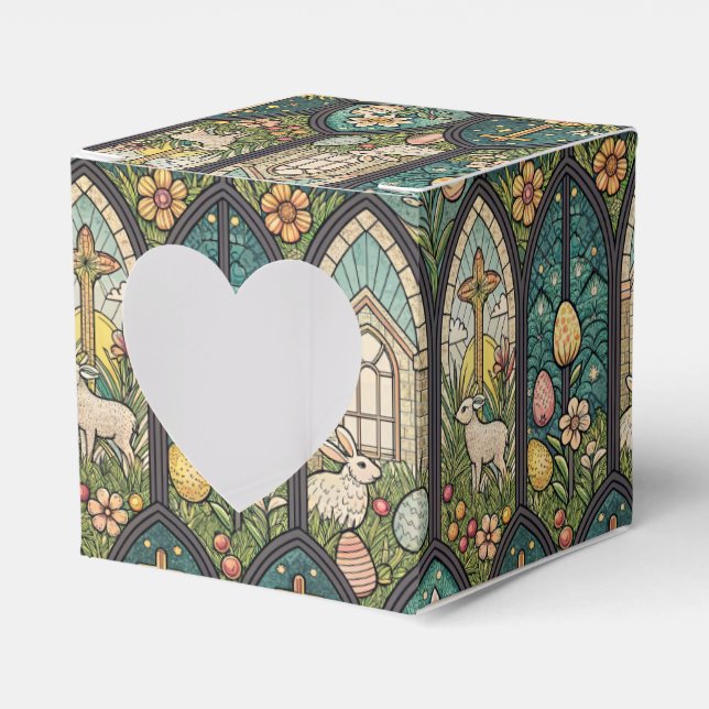 Religious Church Easter Windows Favor Box (Front Side)