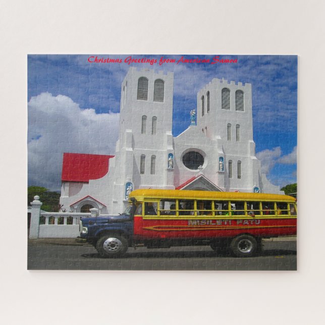 Religious Church Samoa.Christmas Greetings Jigsaw Puzzle (Horizontal)